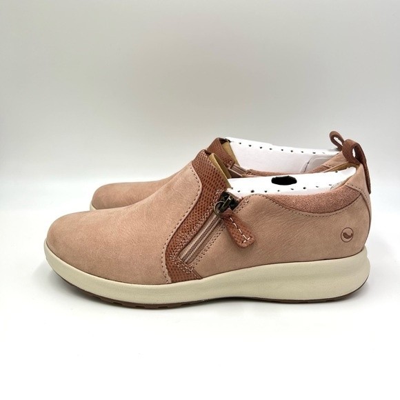 Clarks Size 6.5 Rose Pink‎ Nubuck Suede Leather Loafers Sneakers Shoes - Picture 7 of 12